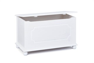 Truhe Florian 89 x 53 x 47 cm Massivholz weiß