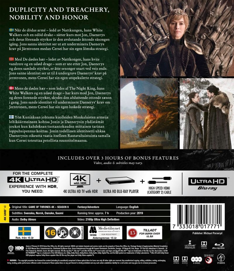 Game Of Thrones - Sæson 8 - Blu-Ray