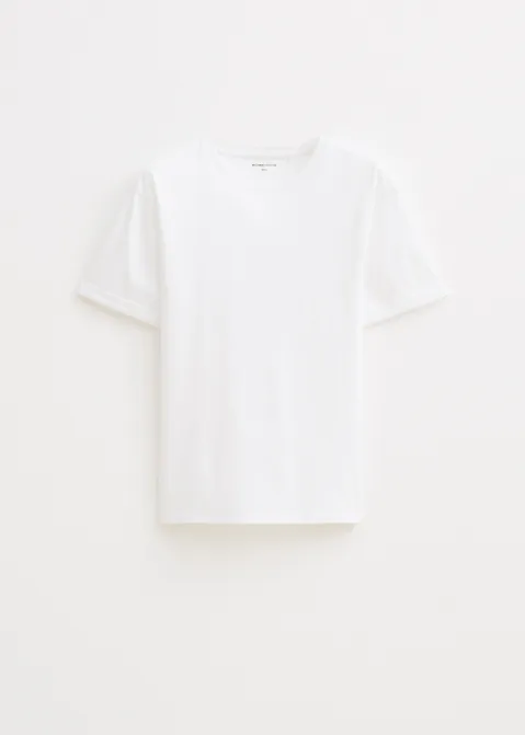 T-shirt met opgerolde mouwen wit (WIT)