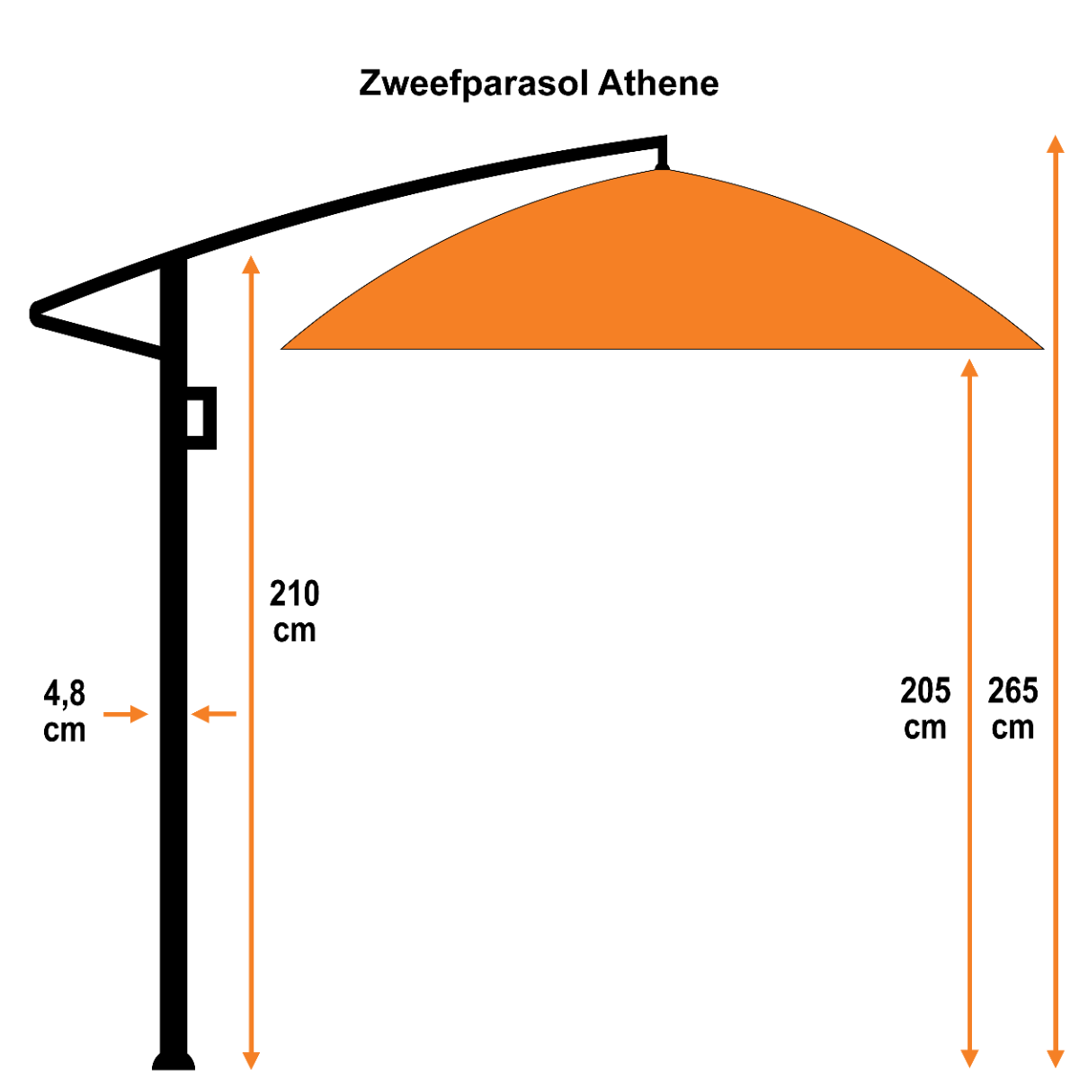 Garden Impressions Athene Zweefparasol Ã300 cm taupe