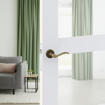 Gamma deurkruk set Athene rond rozet messing antiek