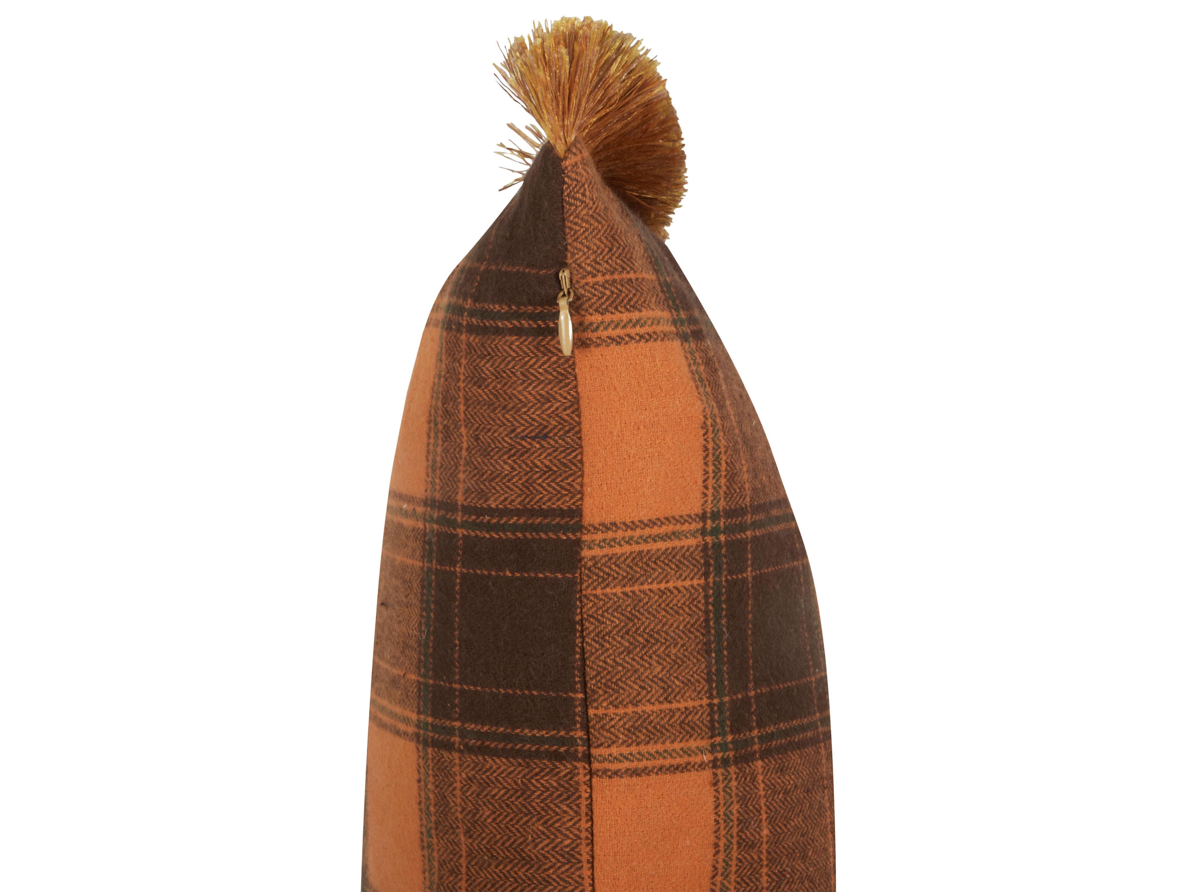 Set van 2 sierkussens BARJA 45 x 45 cm Oranje geblokt patroon