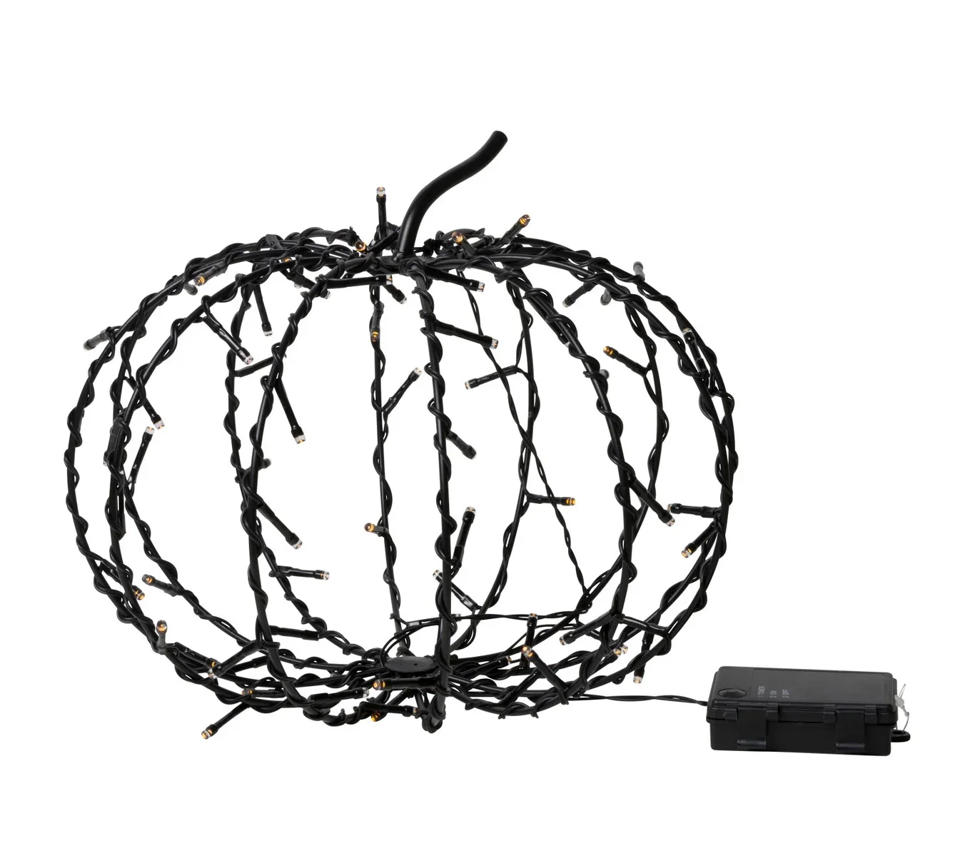 Halloweenpynt Metallgresskar med LED-lys Ø30 cm