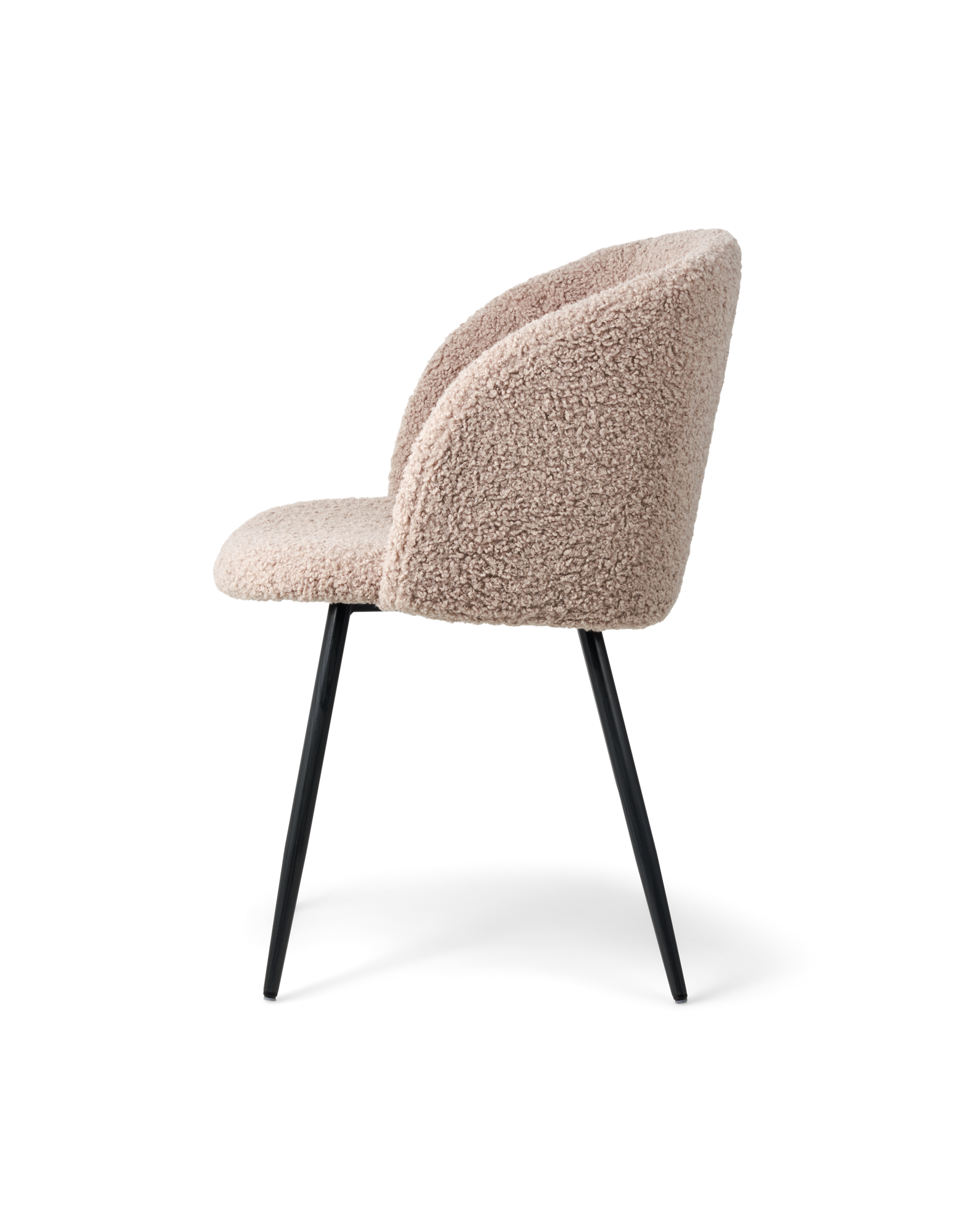 Stol i teddystof | Polyester/polyurethan/stål. 54 x 47 x 81 cm. | Light Brown