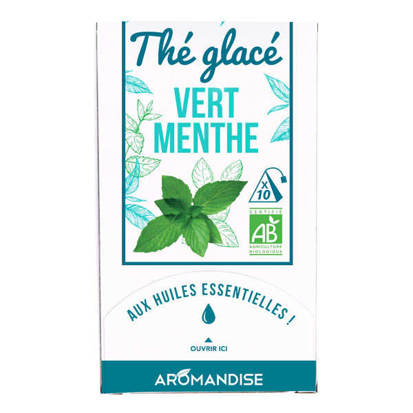 Thé vert glacé à la menthe bio