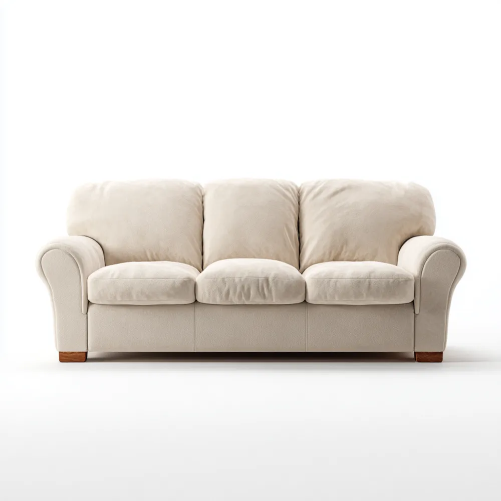 3-Sitzer-Sofa Stoffbezug 200x90x85 cm - Creme - Klassisches Design