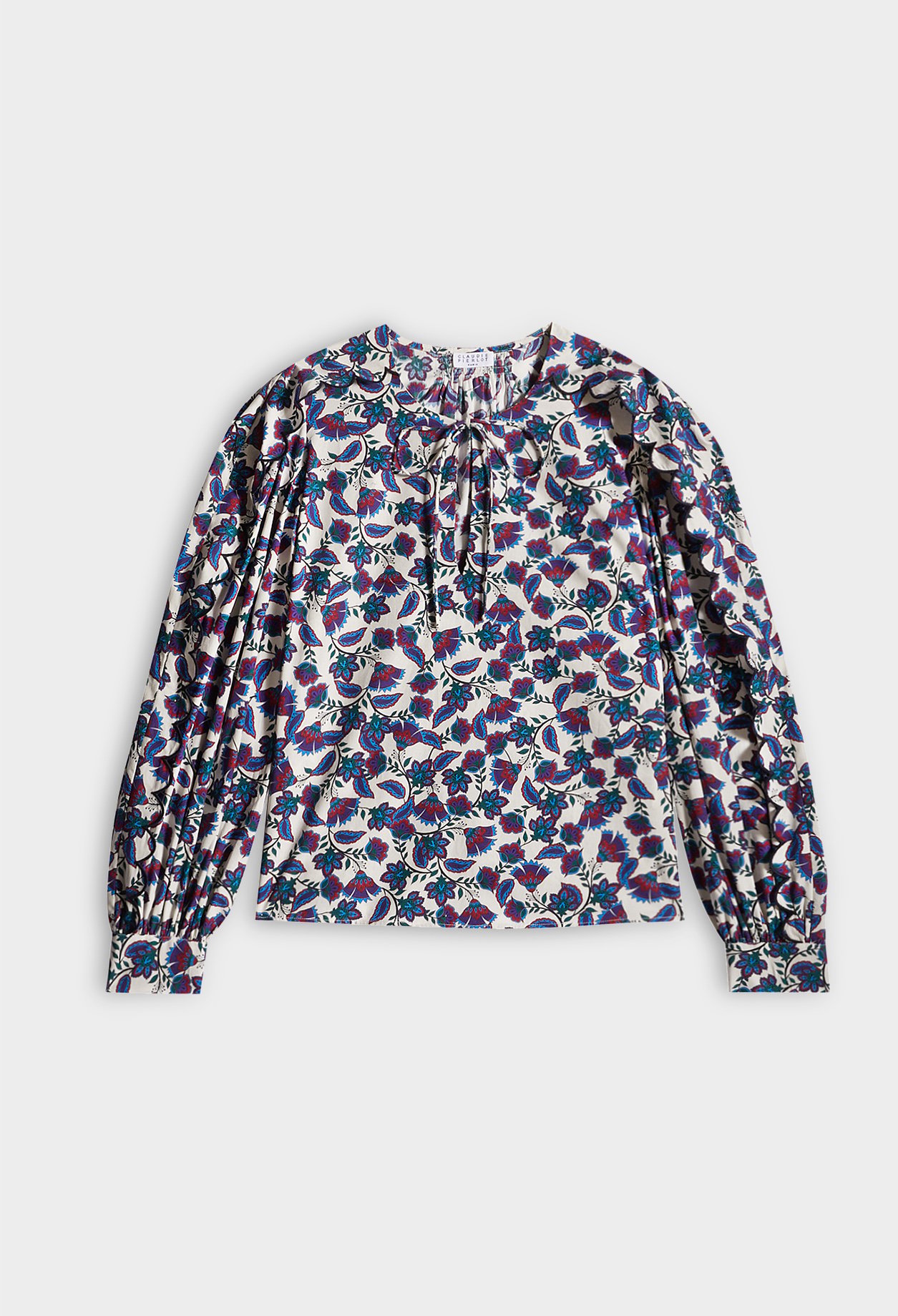 Blouse &agrave; fleurs en coton biologique