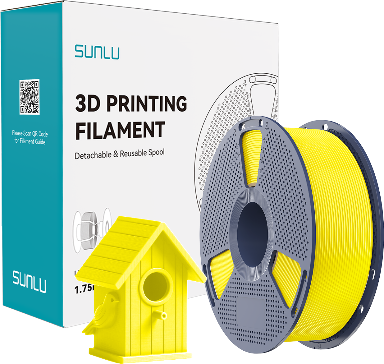 SUNLU  ASA Yellow, 1,75 mm / 1000 g    Leicht zu druckendes ASA Filament in Yellow