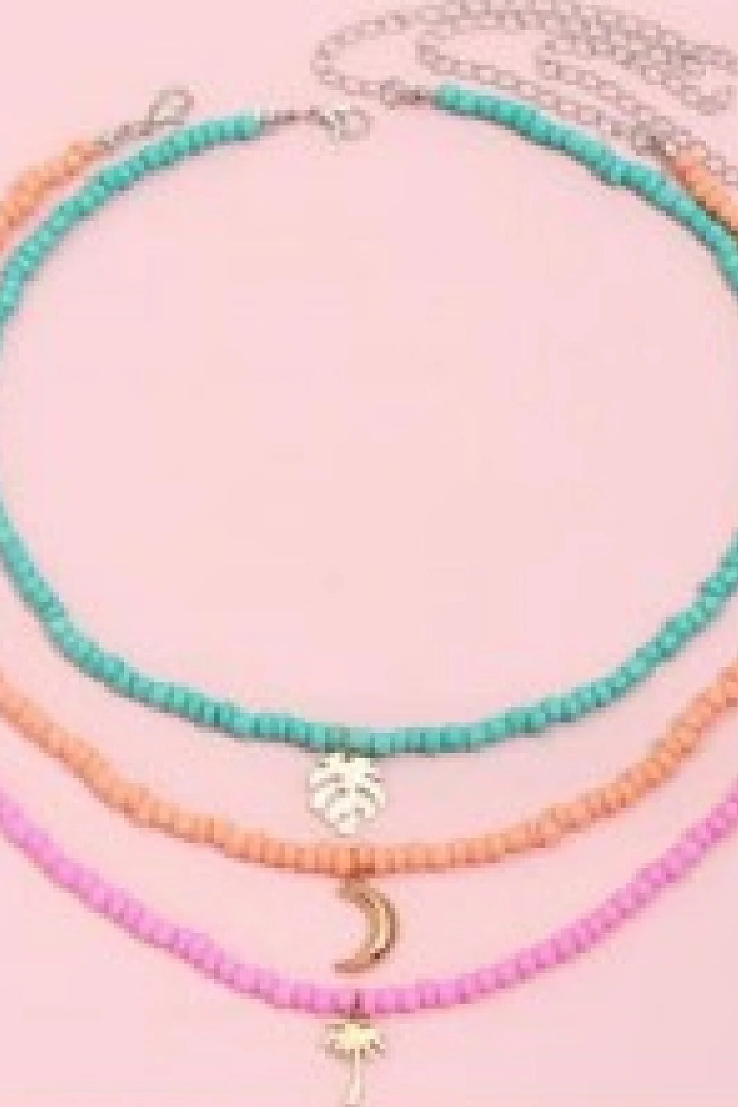Mellow Moon Sommerhalskæde e pink mix