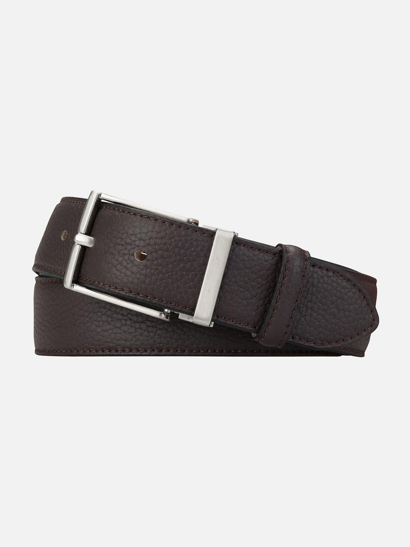 Ceinture en cuir taurillon chocolat
