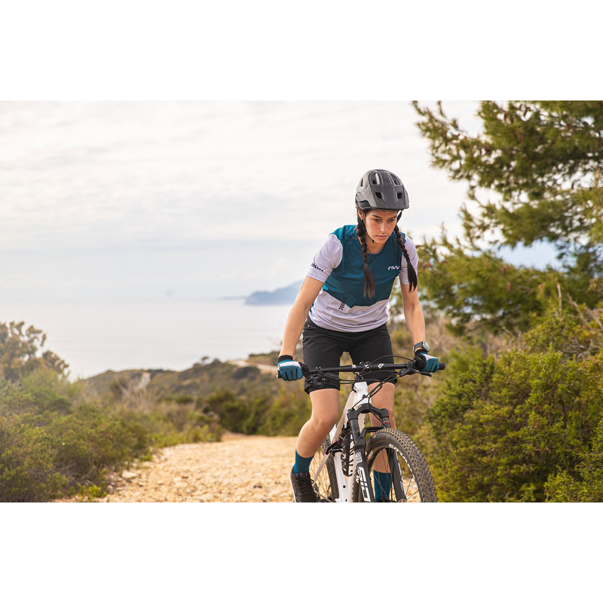 Northwave Xtrail 2 MTB Fietsshirt Korte Mouwen Blauw/Grijs Dames