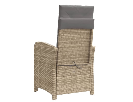 VIDAXL - Chaise inclinable de jardin et repose-pied mélange beige rot...