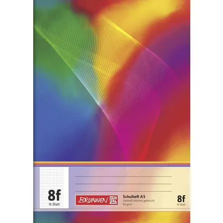 BRUNNEN Schulheft A5, Lineatur 8f, rautiert, 16 Blatt