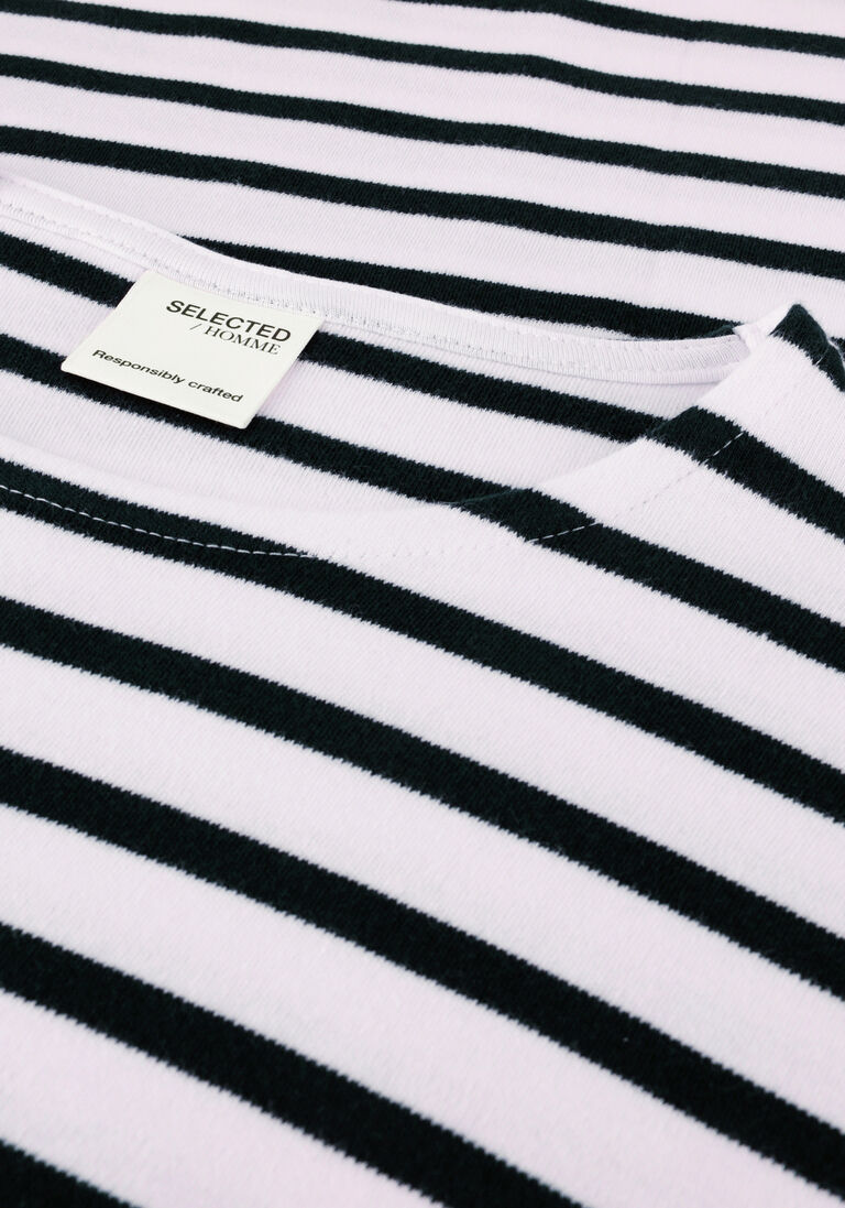 SELECTED HOMME witte selected homme  slhbriac stripe ls o-neck tee