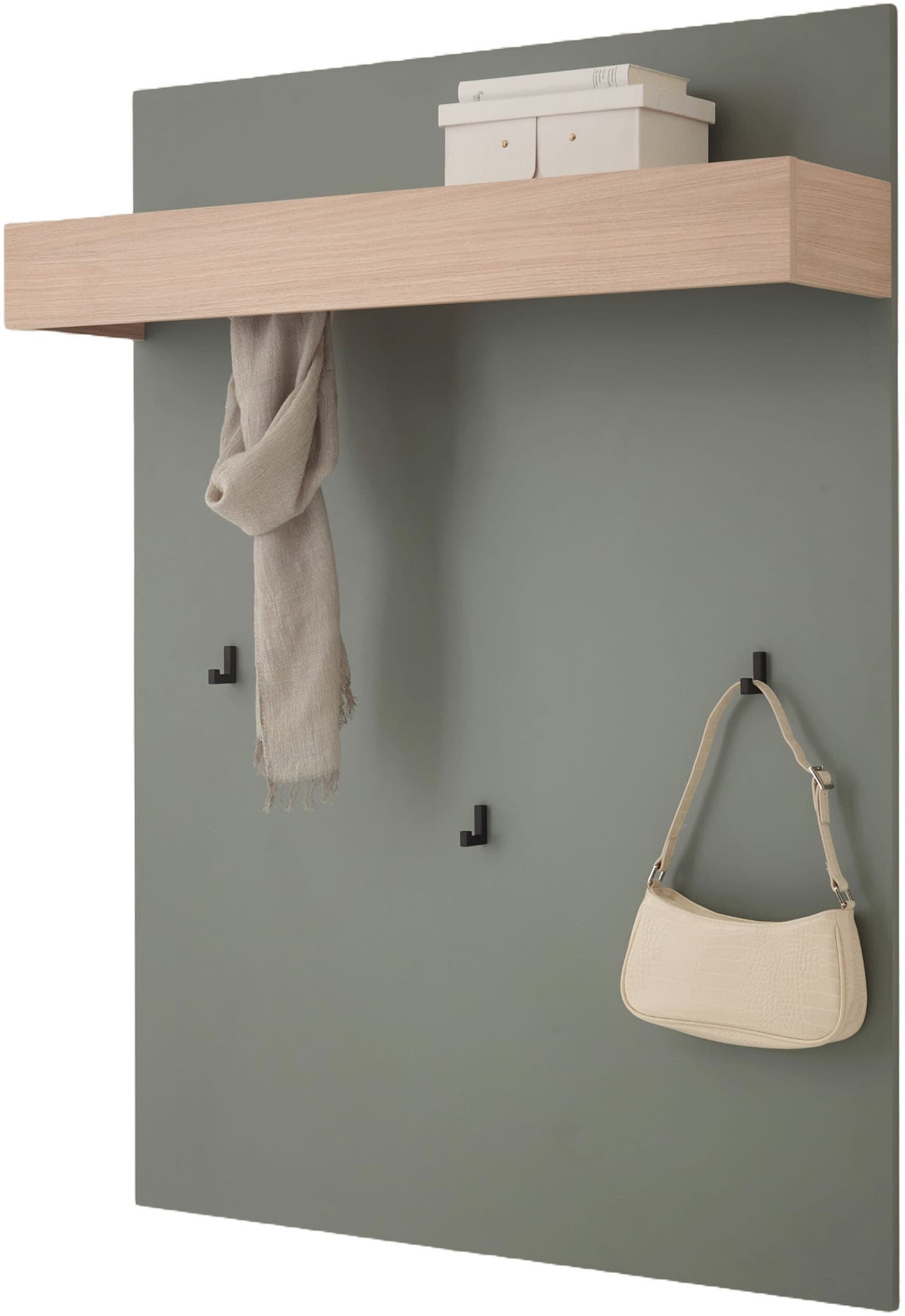 INOSIGN Garderobenpaneel »GiRON/CiTY, Wandregal in vier Farben, Flurgarderobe mit Hutablage« mit Kleiderstange und Haken, 100 cm breit