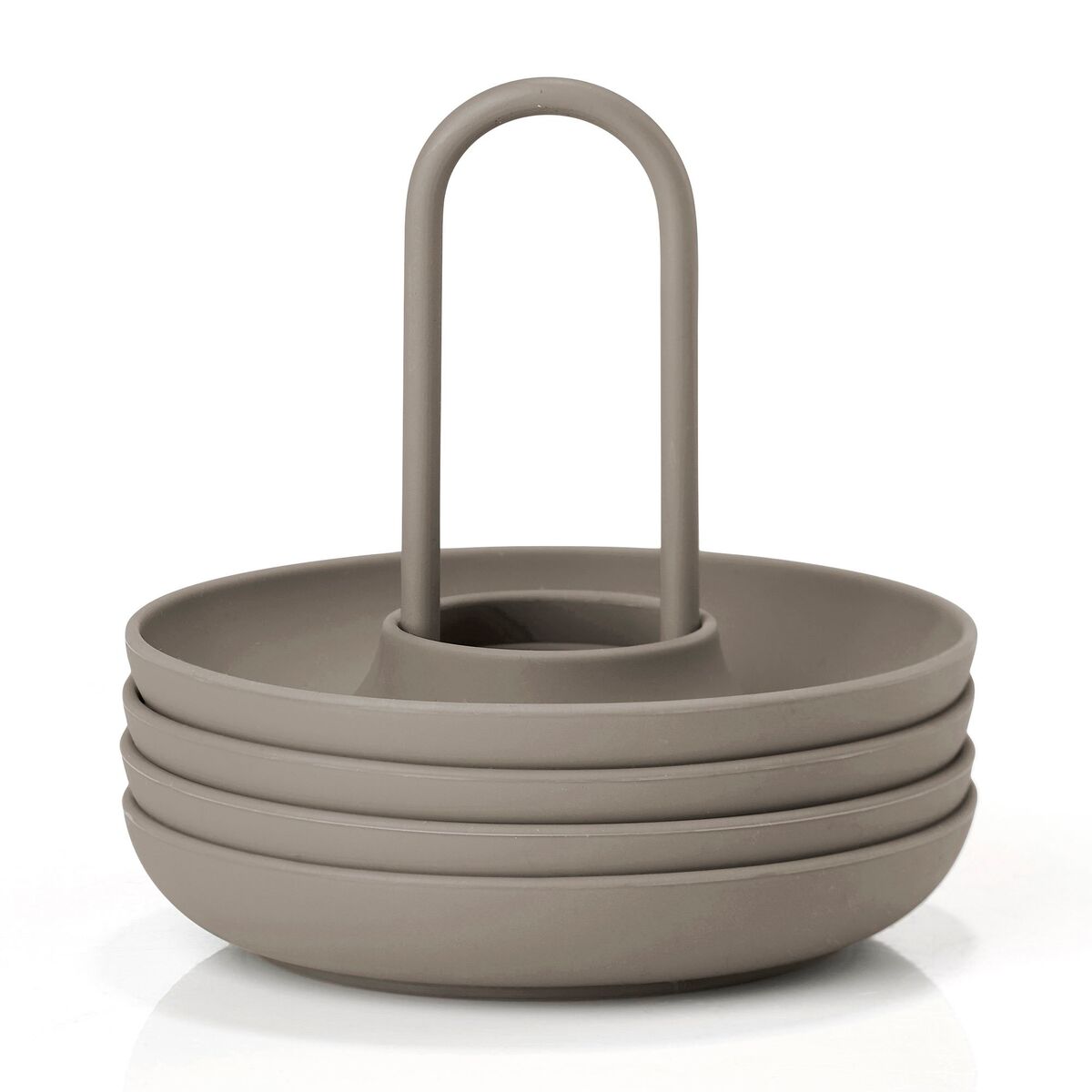 Eggbecher + holder 4 stk, taupe