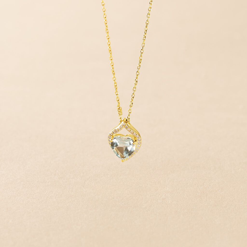 Collier Rosaline Or Jaune Topaze Et Oxyde De Zirconium