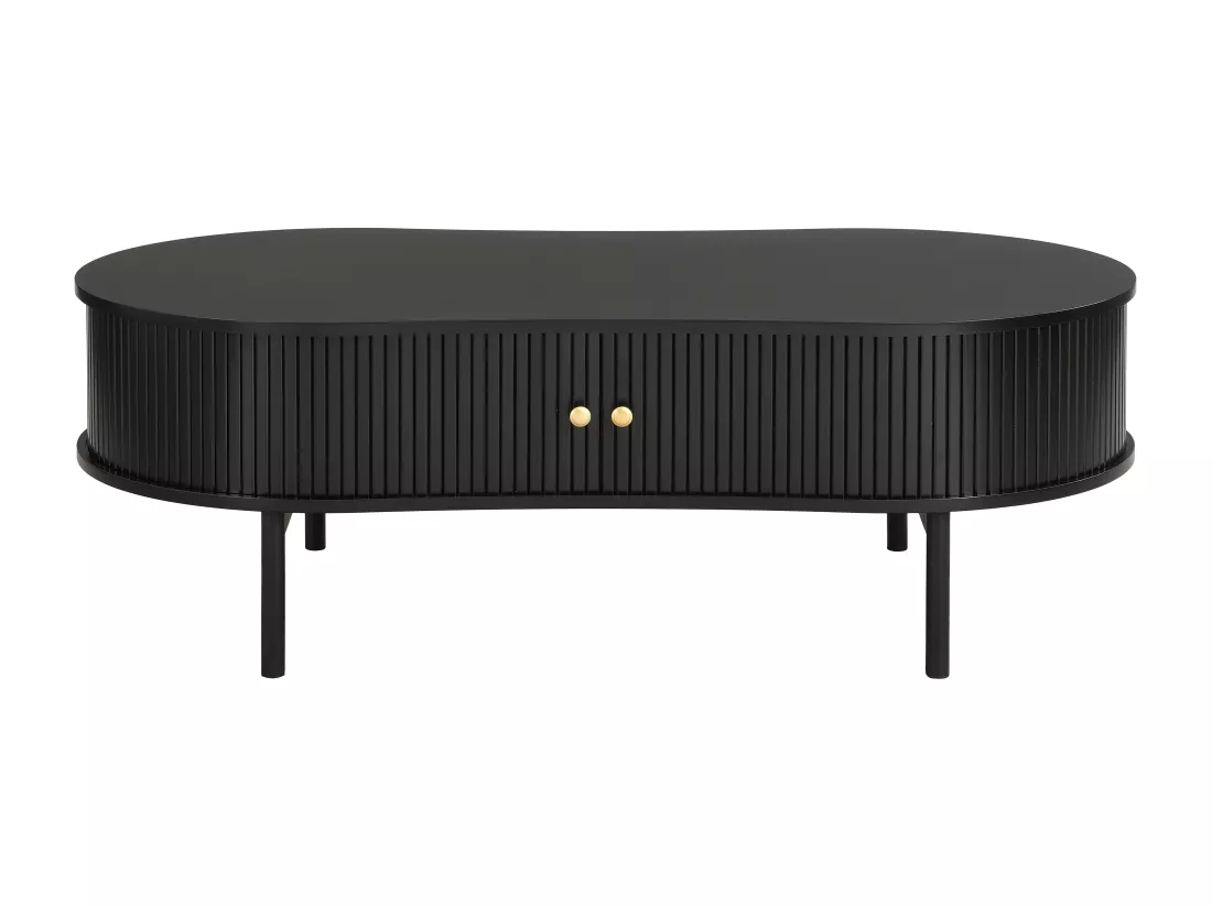 Table basse avec 2 portes coulissantes en MDF - Noir - SEVATO