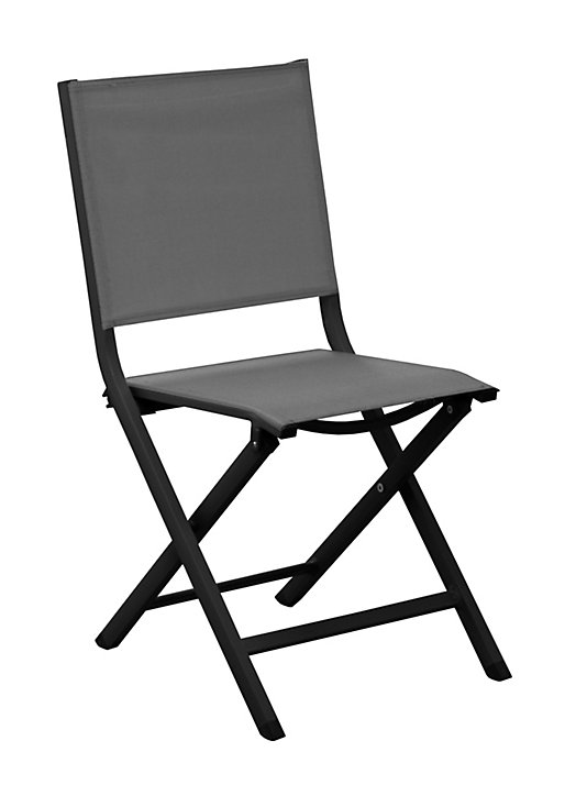Chaise de jardin en aluminium Proloisirs Thema graphite et gris