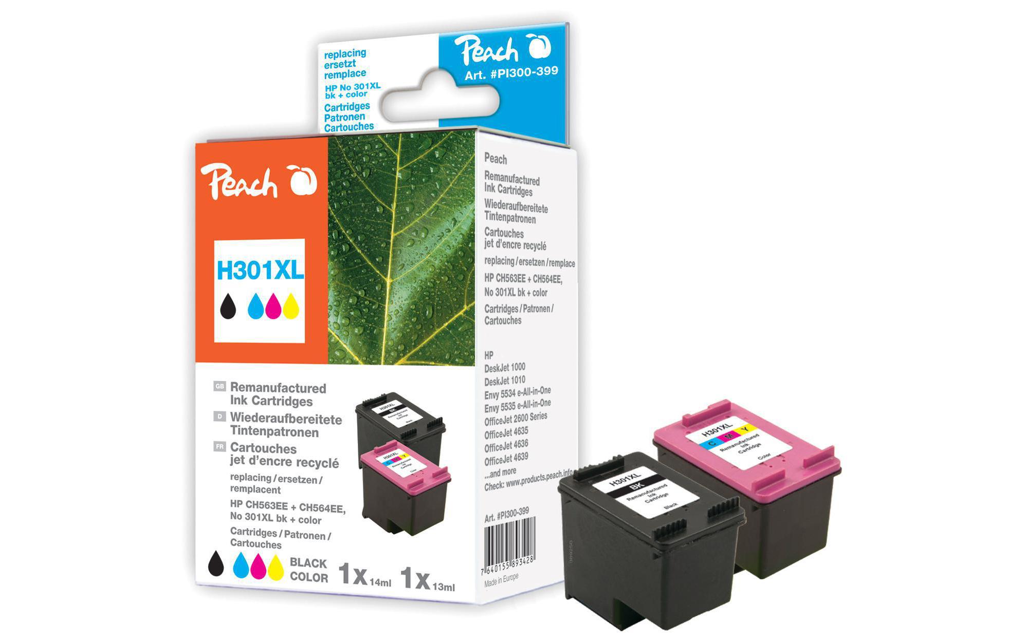 Tintenset HP Nr. 301XL (CH563EE/CH564EE) BK, C, M, YTinten-Set, Schwarz und Farbig