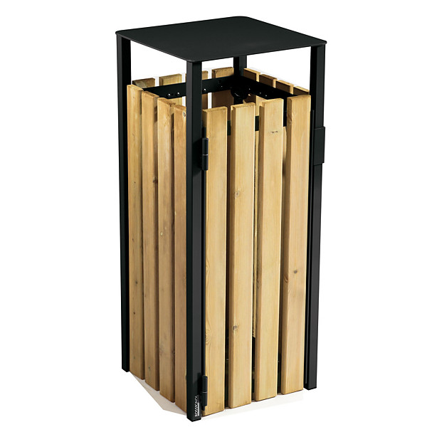 ROSSIGNOL Corbeille a poser ou à fixer eden - 110 L - sans cendrier - bois / gris manganese