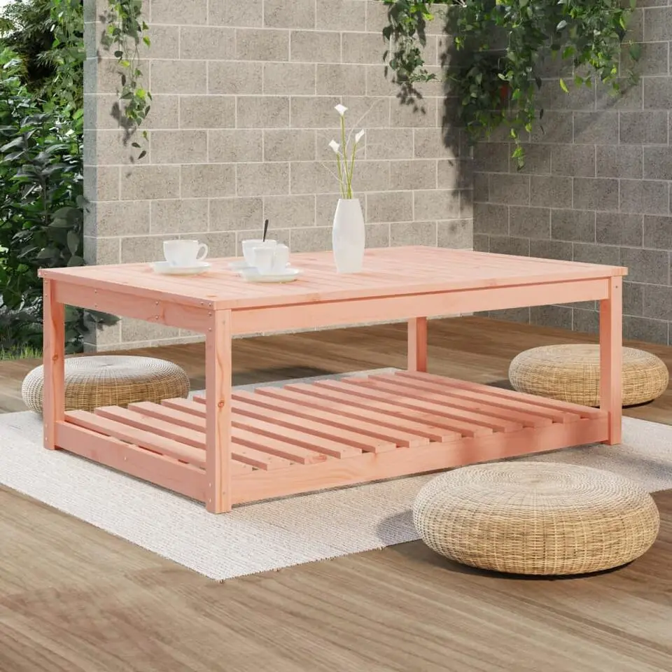 vidaXL - Loungetafel met opbergruimte - Naturel - Douglashout - 121x82,5x45 cm