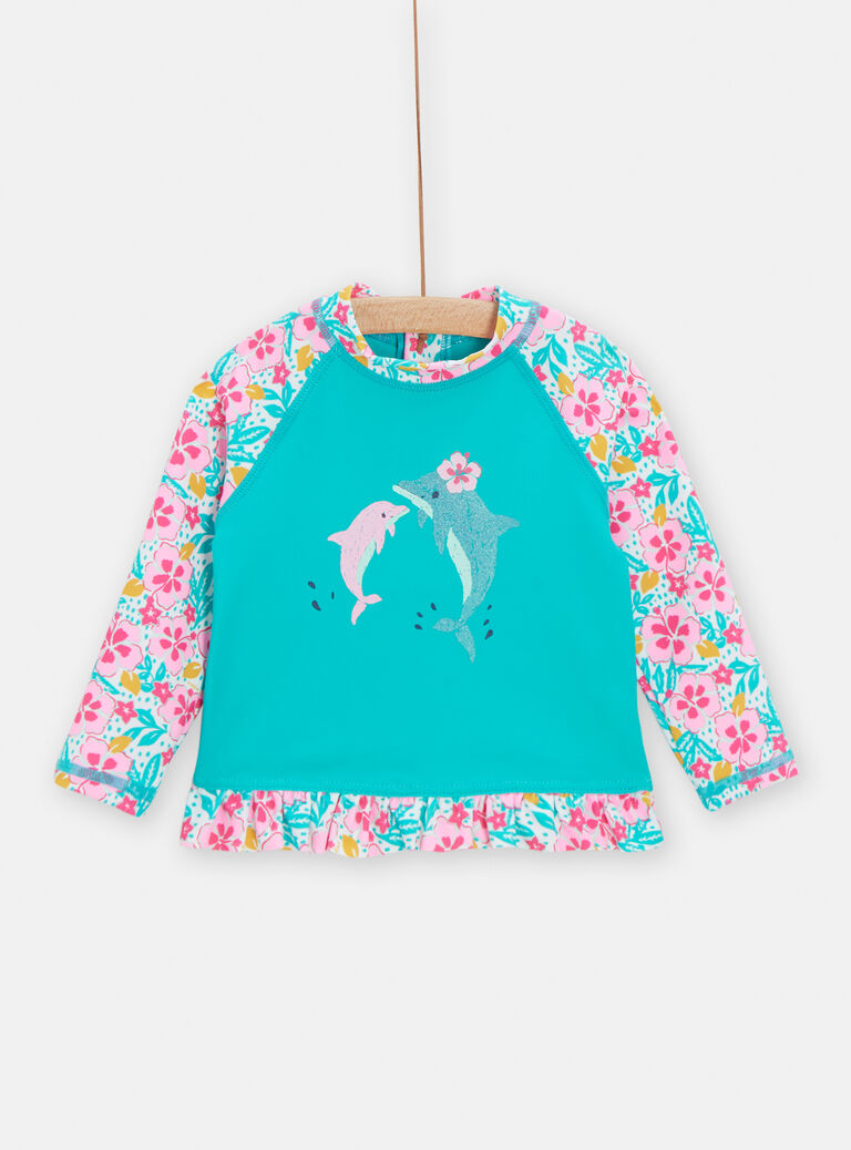 Tee-shirt de bain imprimé fleuri pour bébé fille