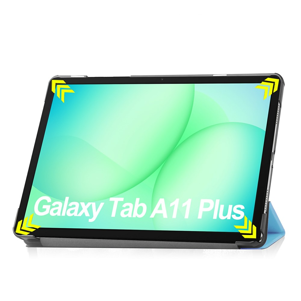 Samsung Galaxy Tab A11  Plus / A9  Plus Leder Tasche Flip Cover Hülle - Hellblau