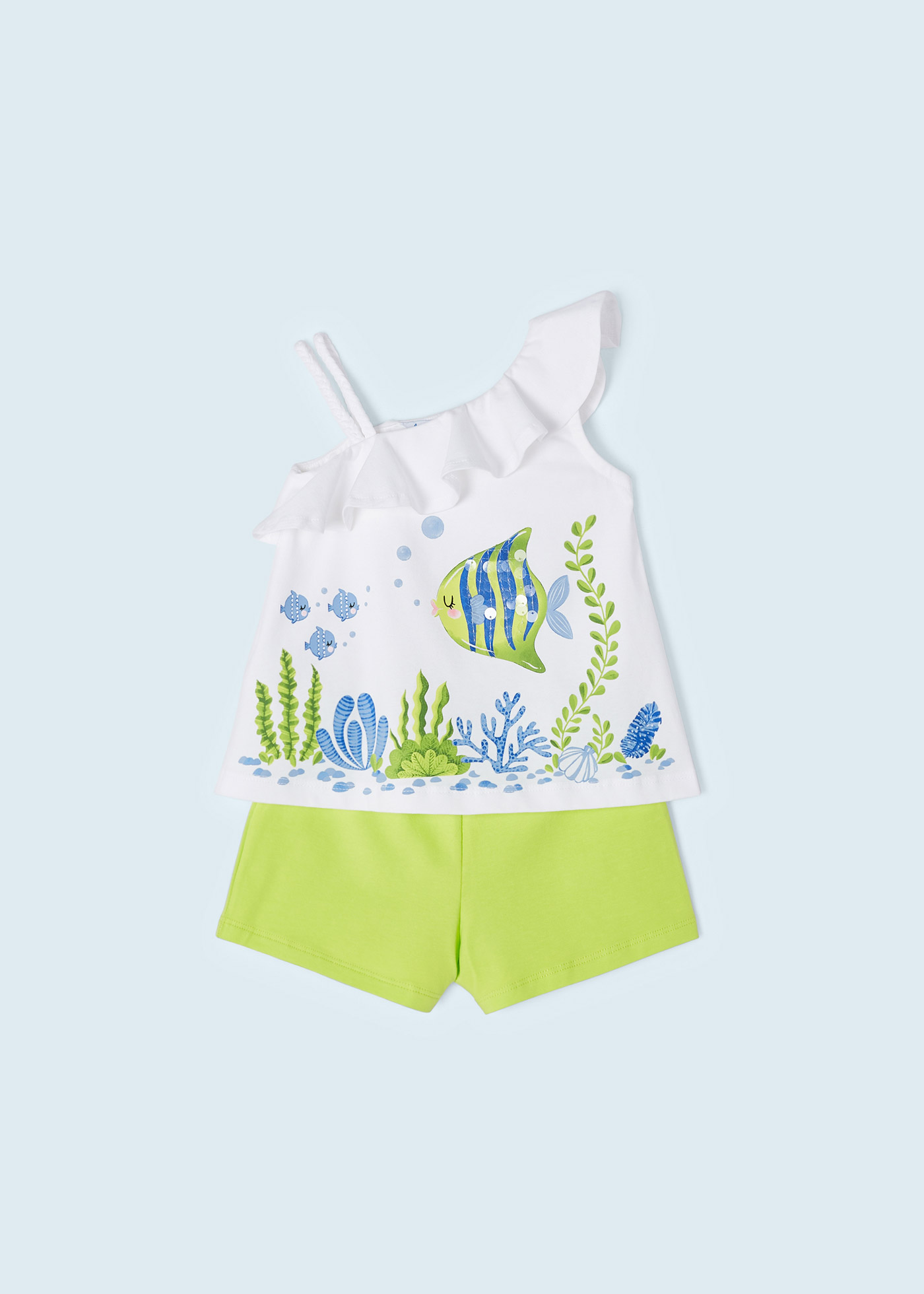 Conjunto de duas peças em algodão sustentável para meninas