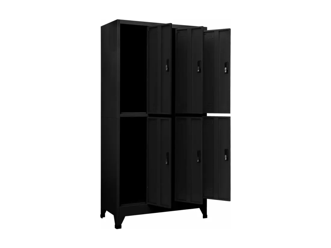 Armoire à casiers Noir 90x45x180 cm Acier