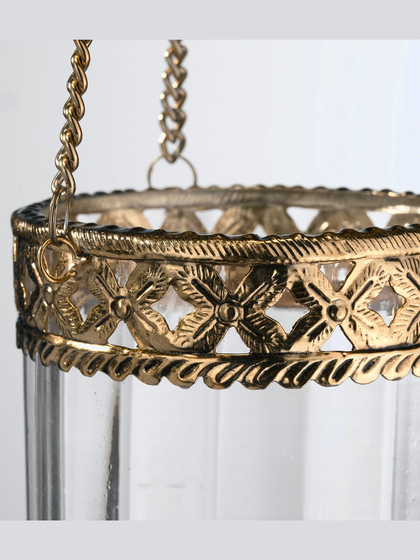 Panier suspendu pendentif en verre