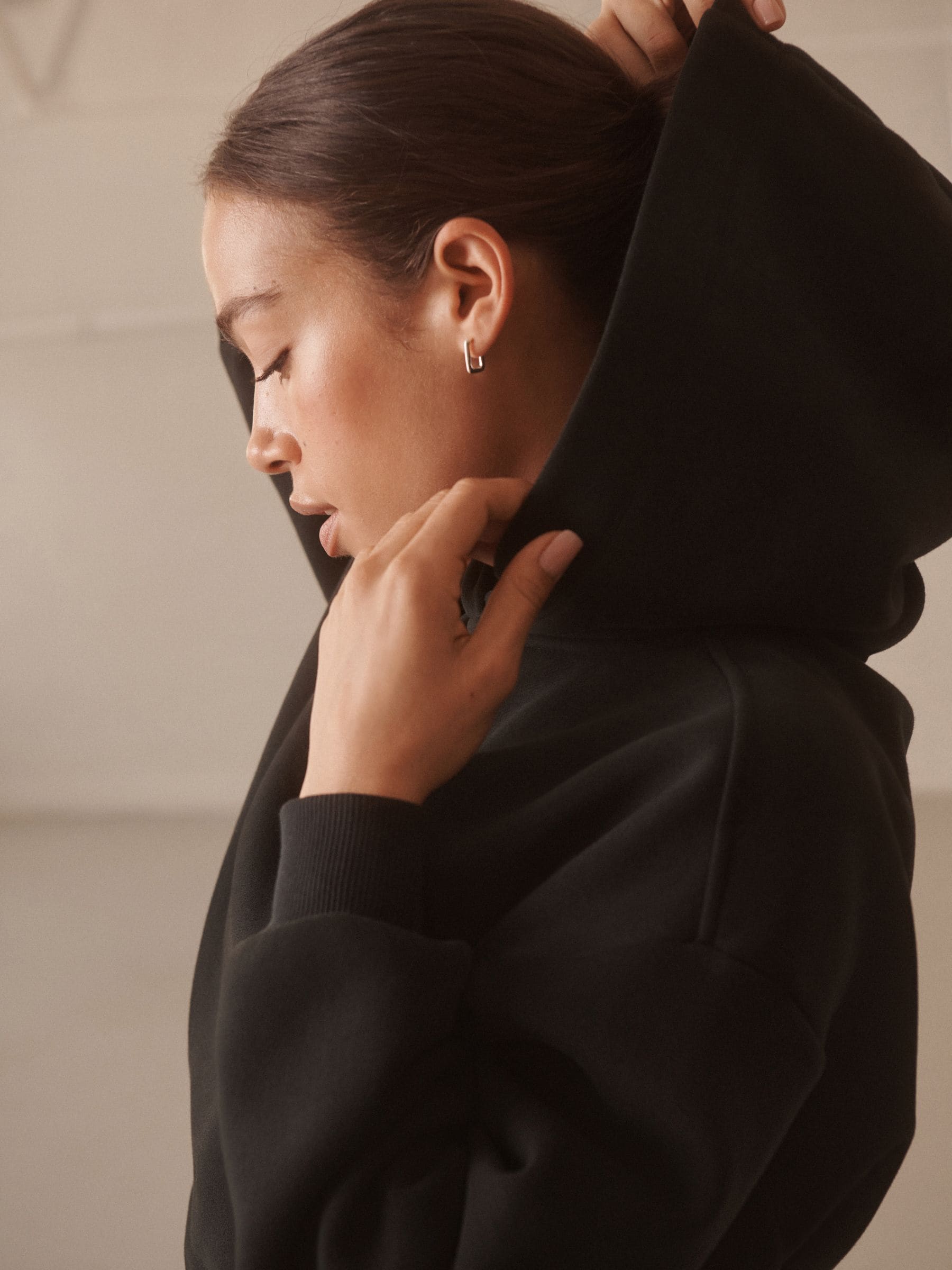 Zwart - Active Cropped Hoodie