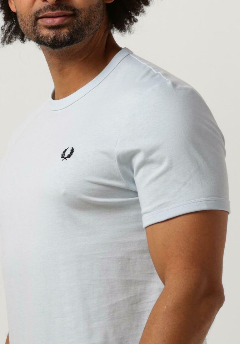 FRED PERRY lichtblauwe fred perry t-shirt ringer t-shirt