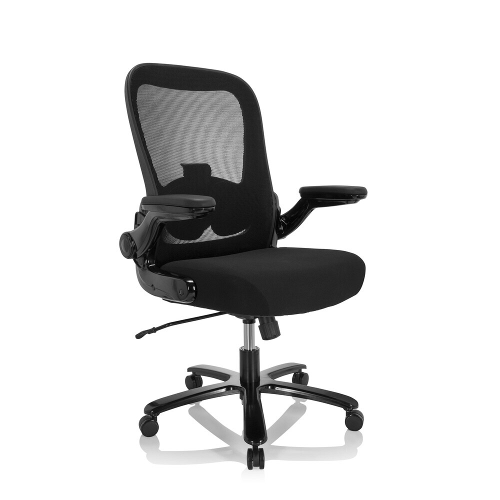 XXL Drehstuhl INSTRUCTOR SW I Stoff/Netzstoff mit abklappbaren Armlehnen hjh OFFICE