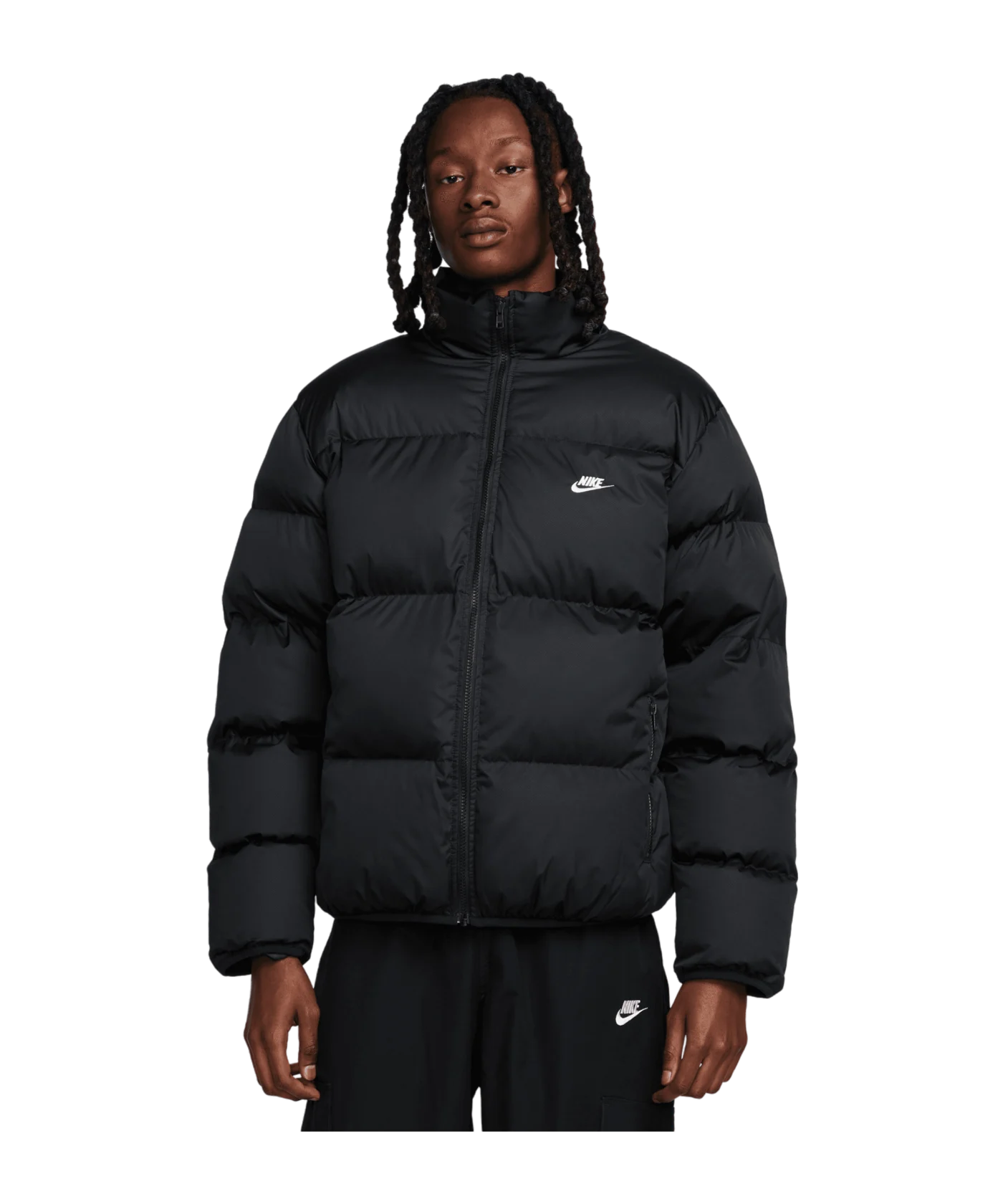 Nike Club Puffer Jacke Schwarz Weiss F010