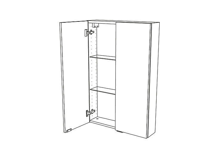 Armoire de salle de bains faible profondeur GoodHome Imandra blanc L.60 x H.90 x P.15 cm