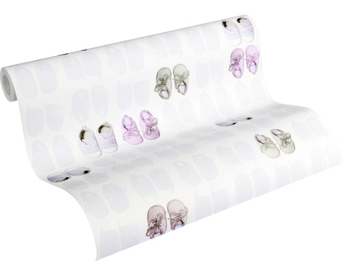 Vliesbehang 35862-1 Little Stars schoenen roze