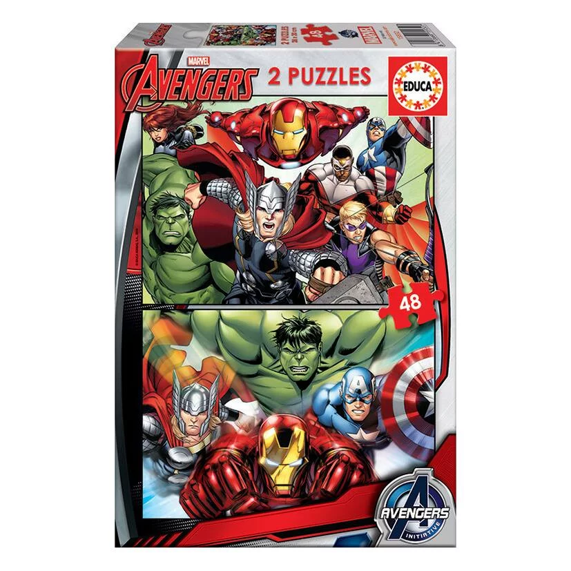 MARVEL - AVENGERS - 2 PUZZLES 48 PIECES