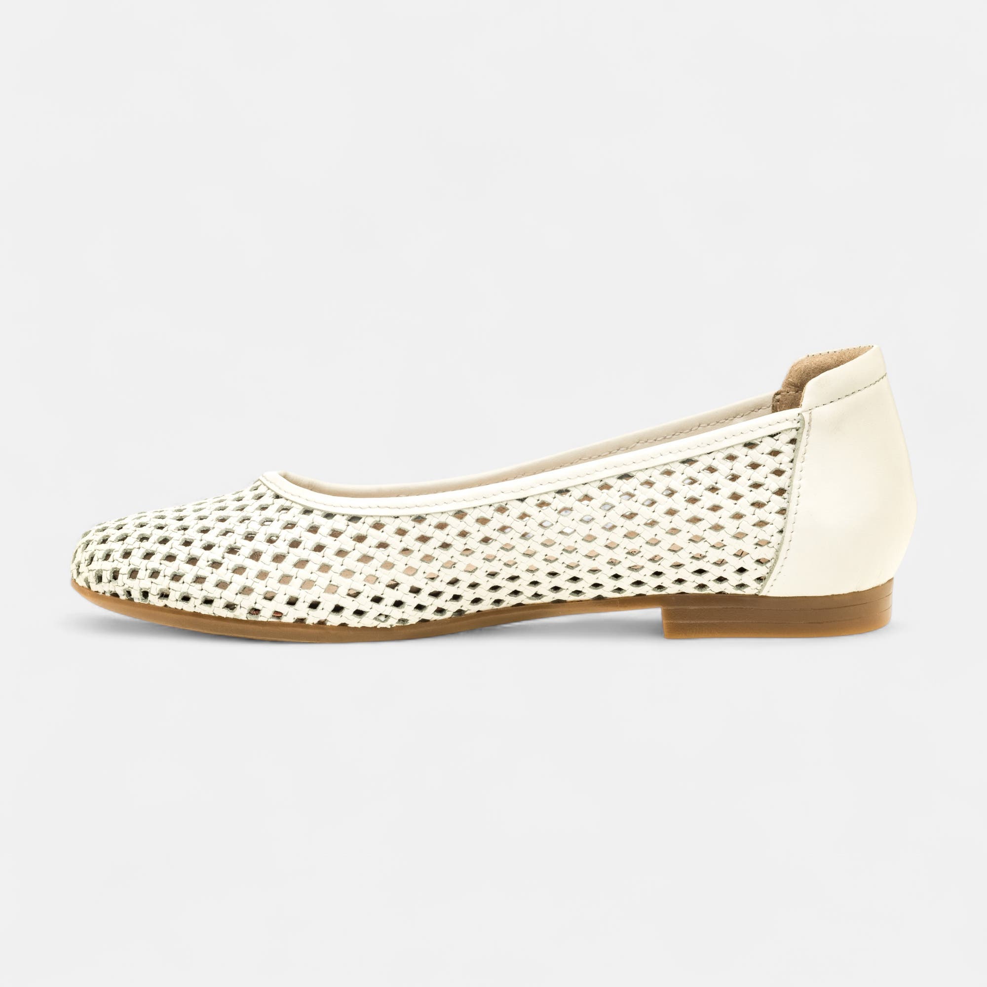 Ballerines Femme en cuir blanc