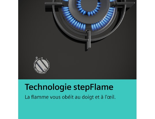 SIEMENS - Domino gaz ER3A6BI40, iQ700, stepFlame, verre vitrocéramique