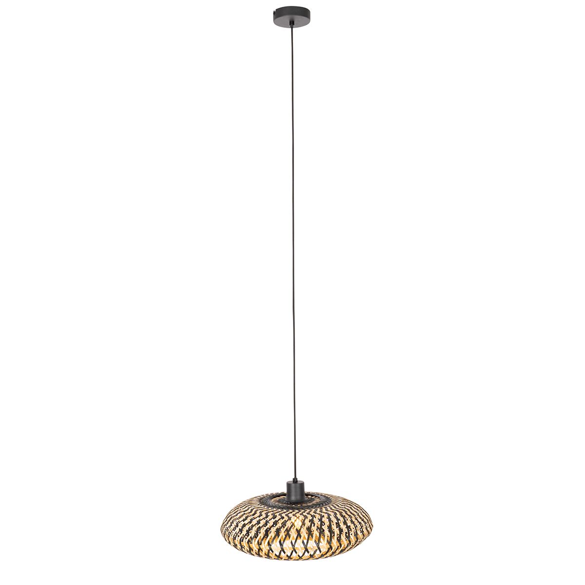 Oosterse hanglamp zwart bamboe 40 cm - Ostrava