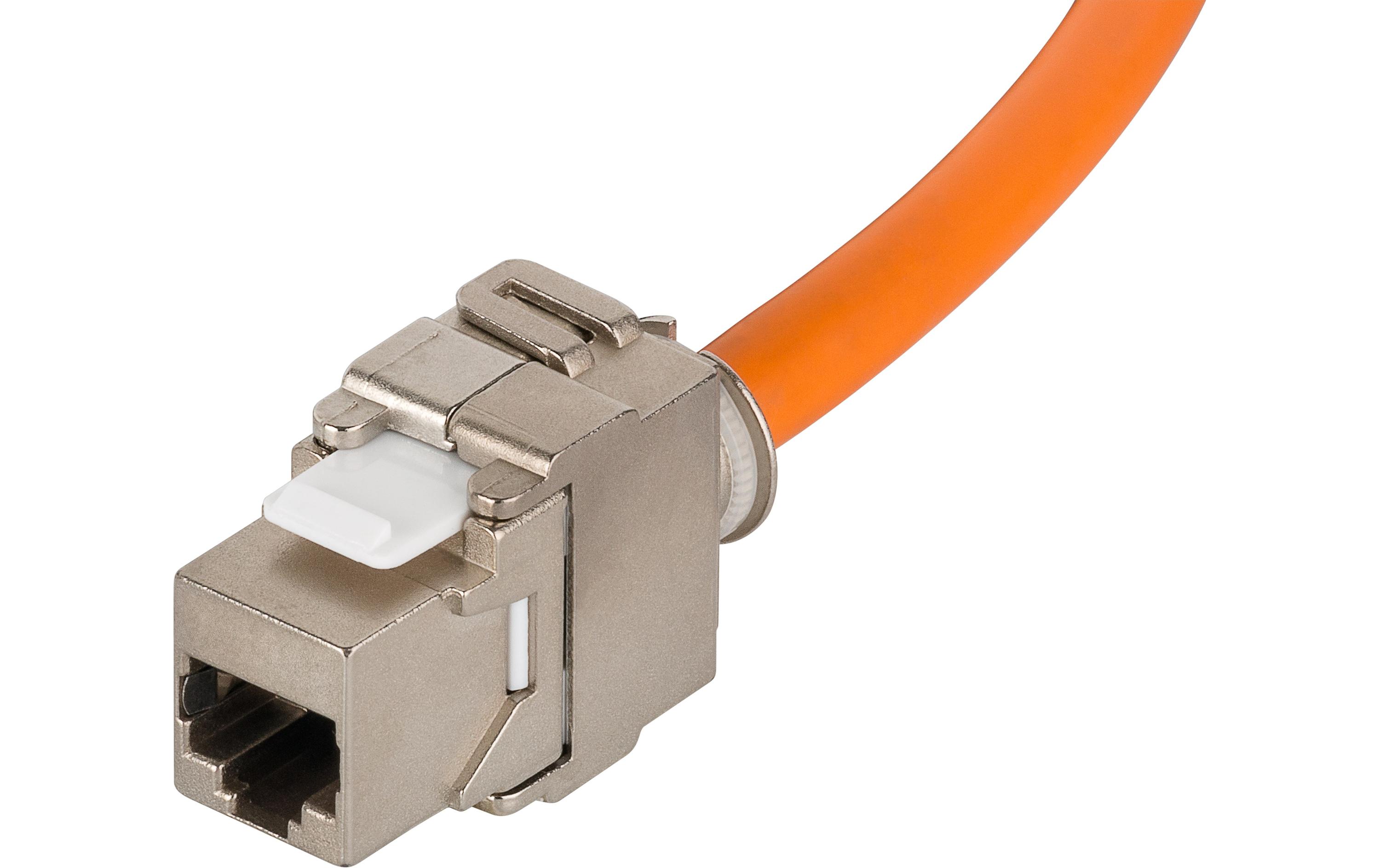 Patchkabel 58938 Cat 7A, S/FTP, 90 m, Orange<br>Mobile RJ45 Netzwerk Kabeltrommel