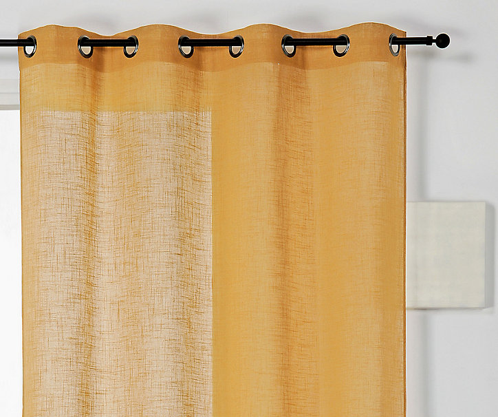 Voilage Véronica l.140 x H.240 cm jaune ambre