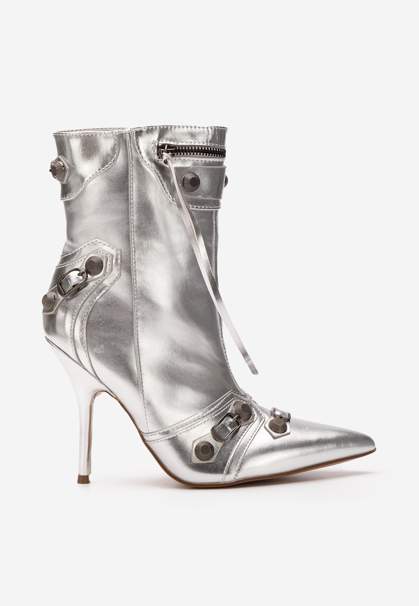 Bottines stiletto argent Supreme