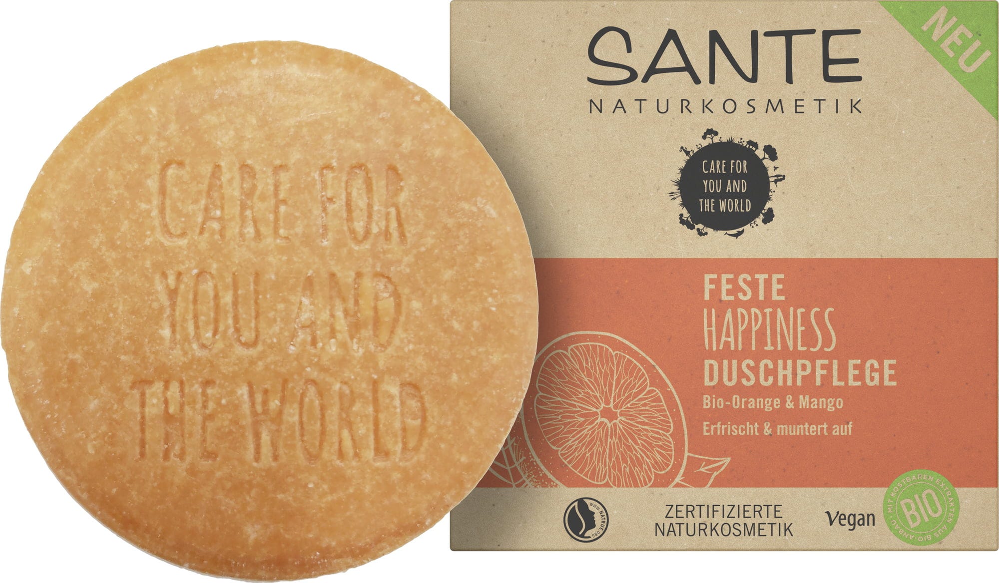 Santé naturally.  Feste Happiness Duschpflege, 80 g