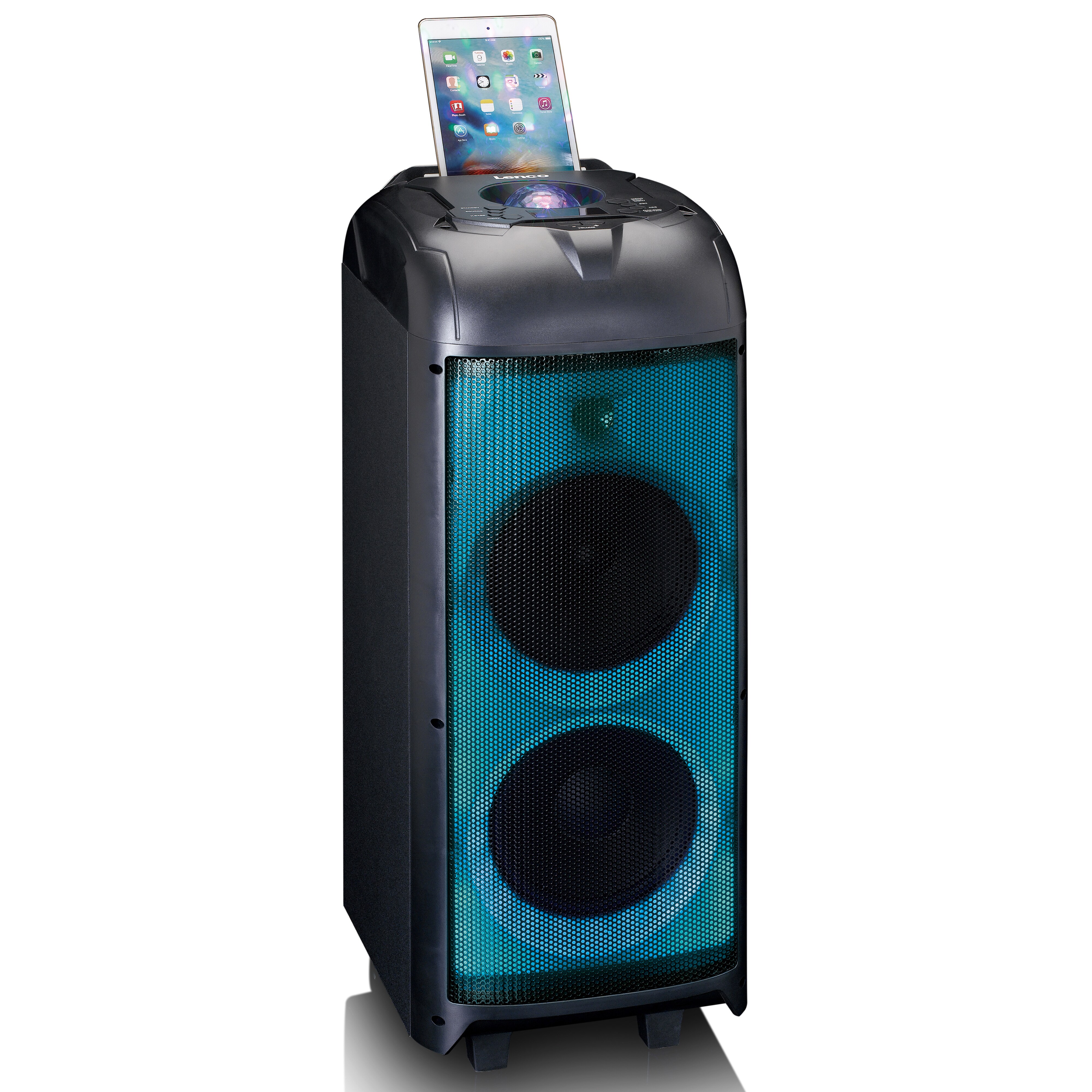 Lenco - PA-260BK - PA-Anlage mit kompletter LED-Frontbeleuchtung