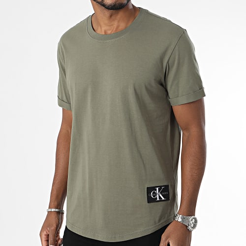 Tee Shirt Oversize Badge Round 3482 Vert Kaki