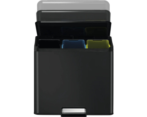 EKO Essential pedaalemmer, 3 compartimenten (3 x 9 liter), zwart