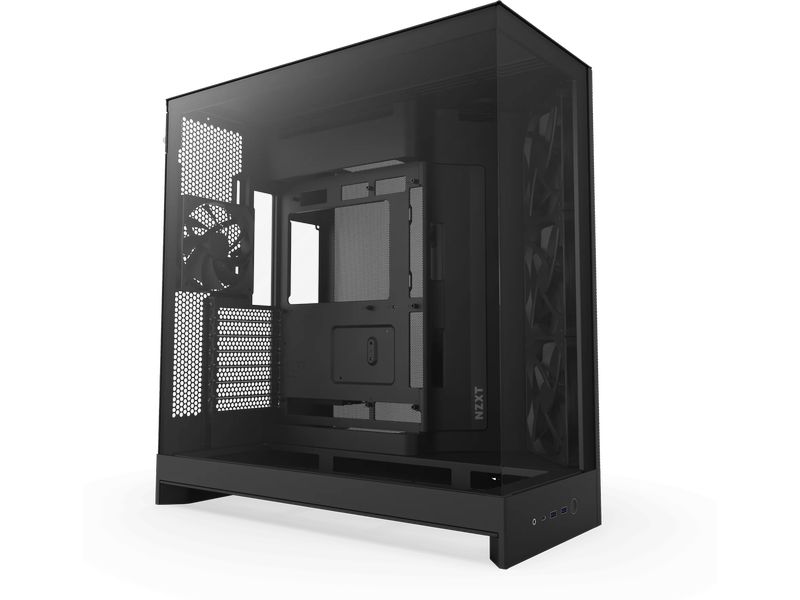 NZXT PC-Gehäuse H9 Flow Black Mid-Tower-Gehäuse mit optimaler Kühlung und gehärtetem Glas