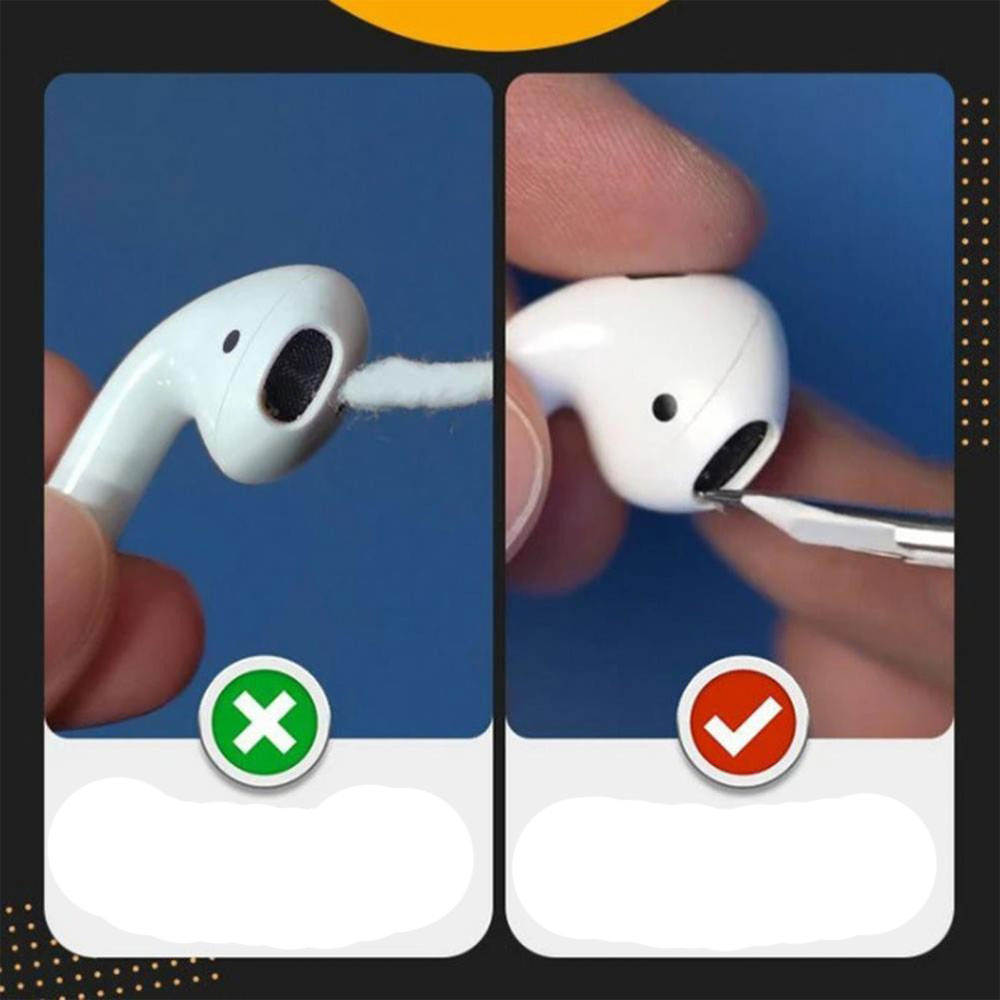 Kopfhörer Reinigungsstift AirPods Bürste Reinigungs Werkzeug inkl. Aufbewahrungs Case - Weiss